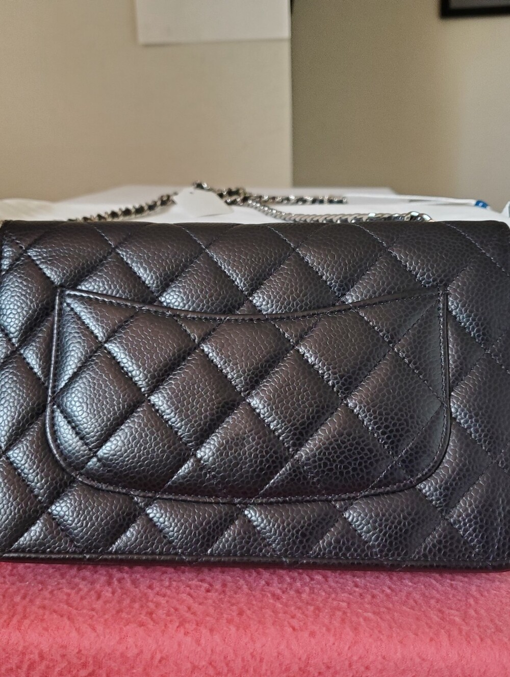 Chanel Wallet On Chain Black Caviar Gold Hw Chip Code Receipt - Picture 6 of 10